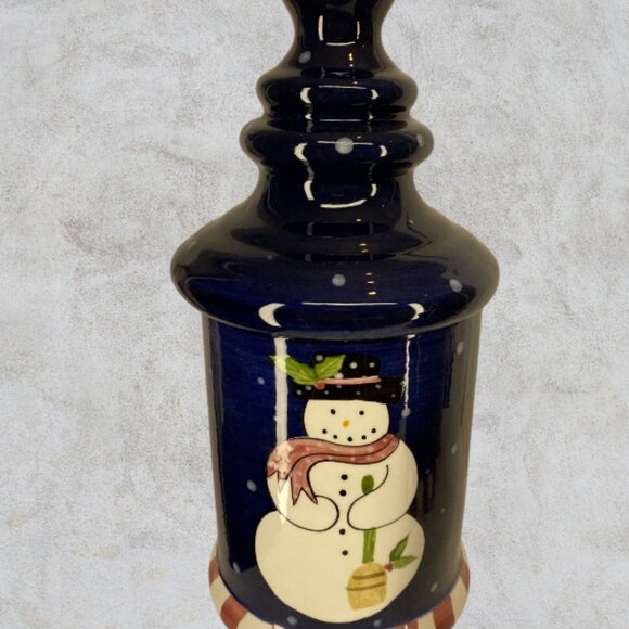 LAURIE GATES -- Christmas Canisters 3 Pc, Holiday Decor, Santa, Snowman, GBread - Picture 6 of 11